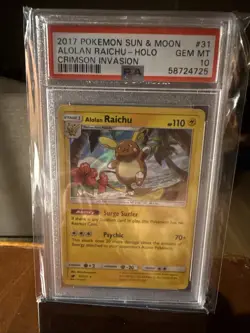 Pokemon Alolan Raichu TCG Reverse Holo Rare Card 31/111 Crimson Invasion 2017 - Image 1
