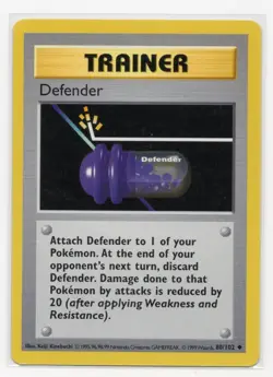 Pokemon TCG Defender Base Set Trainer Uncommon Card 80/102 Shadowless - Image 1