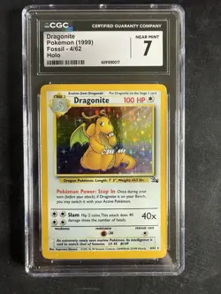 CGC 7 Dragonite 1999 Fossil 4/62 Holo Pokemon Card 4/62 PSA - Image 1