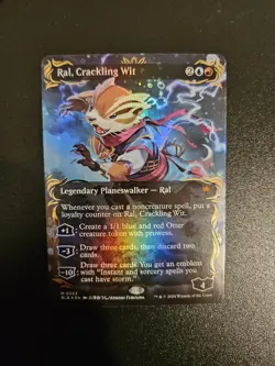 Ral, Crackling Wit (Borderless) (Raised Foil) #353 - Bloomburrow MTG - Image 1