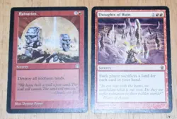 MTG 2x Rare Red Sorcery Ruination & Thoughts of Ruin - Image 1