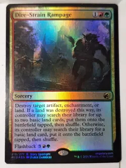 Dire-Strain Rampage - FOIL - Innistrad: Midnight Hunt - Magic the Gathering MTG - Image 1