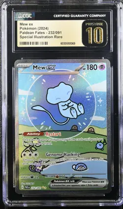 CGC PRISTINE 10 Bubble Mew Ex 232 Paldean Fates 232/091 Pokemon SIR Illustration - Image 1