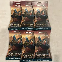6 MAGIC THE GATHERING: Universes Beyond, LOTR Tales of Middle Earth Booster NEW - Image 1
