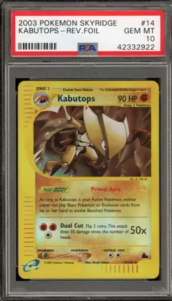 Pokemon Kabutops Skyridge Reverse Holo Rare #14 PSA 10 Gem Mint - Image 1