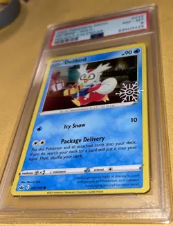 Delibird Snowflake Stamped 2022 Pokemon HOLO (Holiday Calendar) 032/198 PSA 8 MT - Image 2