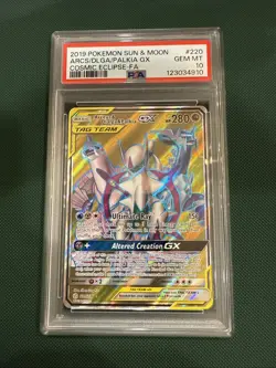 2019 Pokemon Sun & Moon ARCS/DLGA/Palkia GX Cosmic Eclipse #220 Mint PSA 10 - Image 1