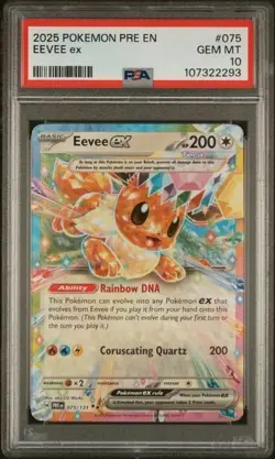 PSA 10 GEM MINT 2025 POKEMON PRE EN-PRISMATIC EVOLUTIONS #075 EEVEE ex - Image 1