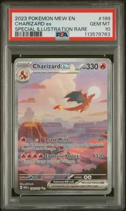 2023 Pokemon 151 English Charizard EX 199/165 Special Illustration Rare PSA 10 - Image 1