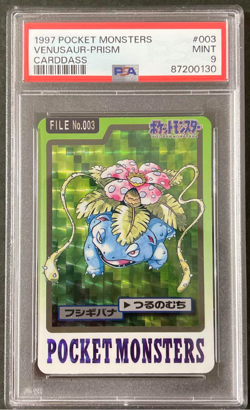 1997 Pokemon POCKET MONSTERS CARDDASS 003 VENUSAUR PRISM PSA 9 - MINT - Image 1