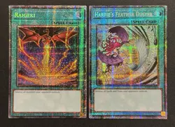 2025 YUGIOH MP25 1ST ED STARLIGHT RAIGEKI & HARPIES FEATHER DUSTER NM ALT ART - Image 1