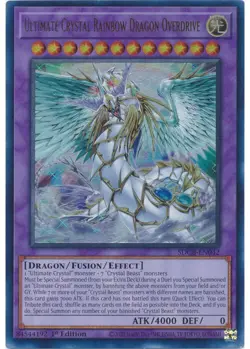 Yugioh Ultimate Crystal Rainbow Dragon Overdrive -Ultra Rare 1st Ed SDCB-EN042 P - Image 1