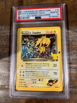 POKEMON 2021 Celebrations Classic ROCKET'S ZAPDOS Holo #15 PSA 10 Gem Mint 3 - Image 1