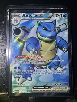 Pokemon TCG Blastoise EX Holo Ultra Rare Card Scarlet Violet-151 184/165 - Image 1