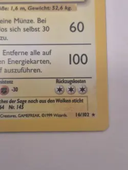 Zapdos 1999 Halo 1st Edition Base Set Pokemon Card 16/102 - Image 5