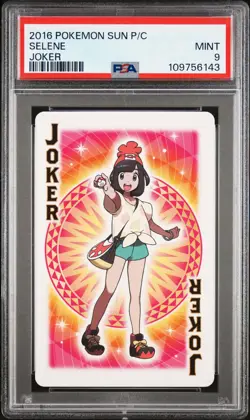 2016 POKEMON SUN PLAYING CARDS JOKER SELENE PSA 9 - Image 1