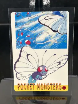 Vintage Pokemon Vending Machine Prism Holo Sticker Card Moltres & Butterfree - Image 3