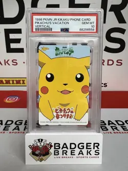 1998 Pokemon JR Kikaku Phone Card Pikachu's Vacation PSA 10 Japanese Vertical - Image 1
