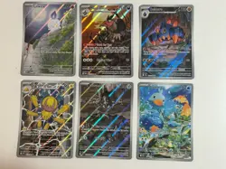 Lot Of 6 Pokemon Scarlett & Violet white FLARE ILLUSTRATION RARE CARDS Ducklett - Image 1