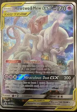Pokemon TCG Black Star Promo Mewtwo & Mew GX SM191 Card Tag team - Image 1