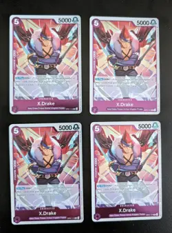OP01-114 X-Drake English One Piece TCG - Playset - 4x Cards Holo Rare - Image 1