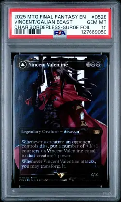 2025 MTG FINAL FANTASY SURGE FOIL #0528 GALIAN BEAST/VINCENT VALENTINE PSA 10 - Image 1