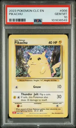 Pikachu⚡CLC #008 Pokemon Classic Collection English Holo PSA 10 Gem Mint - Image 1