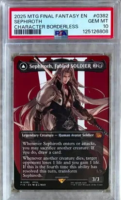 MTG Final Fantasy SEPHIROTH, Fabled Soldier (Borderless) PSA 10 Fresh Grade 🔥 - Image 1