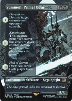 MTG Summon: Primal Odin (Borderless) (365) | NM Foil | Final Fantasy {FIN} - Image 2