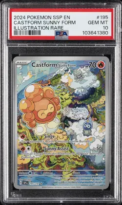 2024 POKEMON SSP EN-SURGING SPARKS ILLUSTRATION RARE CASTFORM SUNNY FORM PSA 10 - Image 1