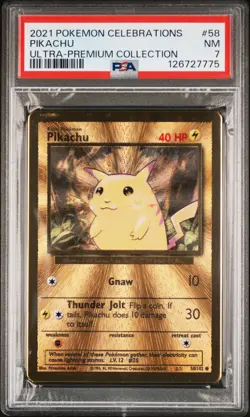 2021 POKEMON CELEBRATIONS ULTRA-PREMIUM COLLECTION #58 PIKACHU PSA 7 - Image 1
