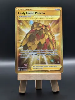 Pokemon TCG: Leafy Camo Poncho 214/195 Silver Tempest Gold Secret Rare - Image 1