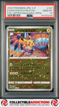 2020 Pokemon Japanese S Promo #147 Kanazawa'S Pikachu P.M. PSA 10 - Image 1