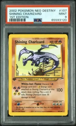 2002 POKEMON NEO DESTINY 1ST ED #107 SHINING CHARIZARD PSA 9 - Image 1
