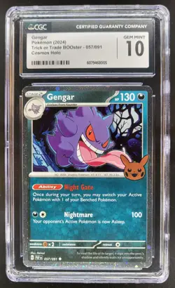 2024 Pokemon SV Paldean Fates - PAF EN Gengar Promos Cosmos Holo CGC 10 RC7 - Image 1