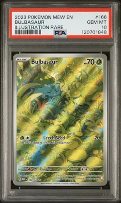 Bulbasaur 166/165 Full Art Pokemon Card Scarlet & Violet 151 PSA 10 GEM MINT - Image 1