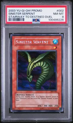 2003 YU-GI-OH! PROMO STAIRWAY TO DESTINED DUEL #002 SINISTER SERPENT PSA 8 - Image 1