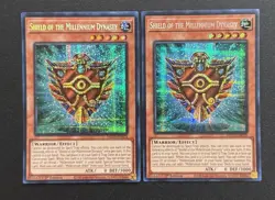 2025 YUGIOH MP25 1ST ED SECRET RARE SHIELD OF THE MILLENNIUM DYNAST X2 NM - Image 1