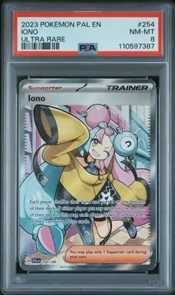 2023 POKEMON PAL EN-PALDEA EVOLVED ULTRA RARE #254 IONO PSA 8 - Image 1