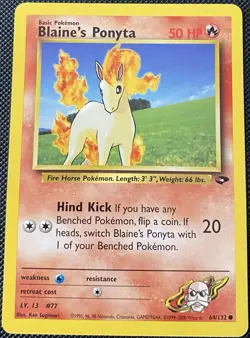 Blaine's Ponyta 64/132 Gym Challenge Regular - Pokemon Card - Image 1