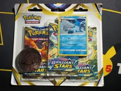 2 Pokemon Brilliant Stars Leafeon Glaceon Promo 3 Booster Pack Blister Card Lot - Image 2