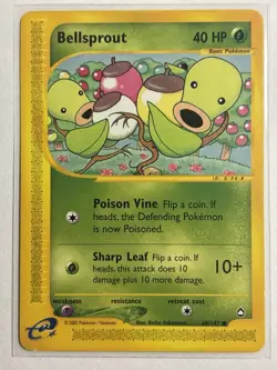 Bellsprout 68/147 - Aquapolis Non Holo Pokemon Card - Image 1