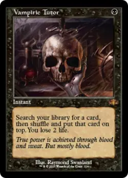 Vampiric Tutor (Retro Frame) -Foil Near Mint MTG Dominaria Remastered - Image 1