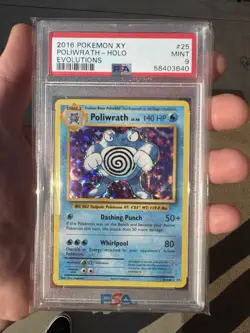 2016 POKEMON XY EVOLUTIONS #25 Poliwrath HOLO CARD PSA 9 MINT - Image 2