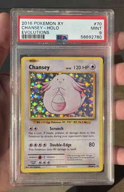 2016 POKEMON XY EVOLUTIONS #70 Chansey HOLO CARD PSA 9 MINT - Image 1