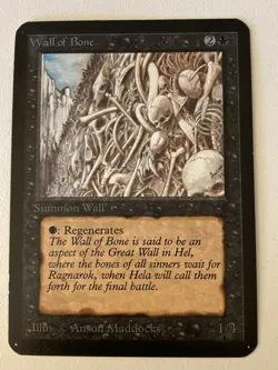 Magic the Gathering MTG Alpha WALL OF BONE NM- (Beta Bob) - Image 1