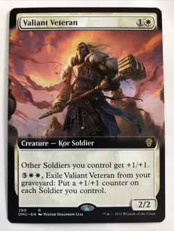 MTG Dominaria United Valiant Veteran Extended Art 390 NM Rare - Image 1