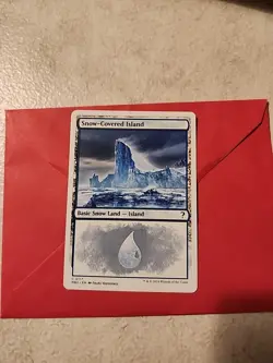 Magic: The Gathering Snow-Covered Island Mystery Booster 2 White Border NM - Image 1
