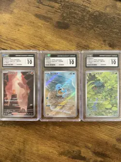 Pokemon TCG Bulbasaur, Charmander, Squirtle Set Japanese - Graded CGC 10 - Image 1