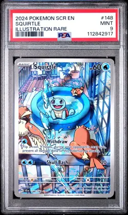 2024 POKEMON SCR EN-STELLAR CROWN ILLUSTRATION RARE 148 SQUIRTLE PSA 9 MINT - Image 1
